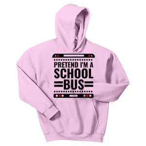 Pretend I'm a School Bus Funny Lazy Halloween Costume Kids Hoodie