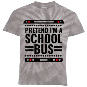 Pretend I'm a School Bus Funny Lazy Halloween Costume Kids Tie-Dye T-Shirt