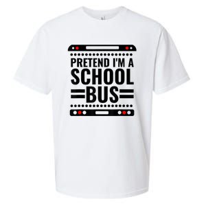 Pretend I'm a School Bus Funny Lazy Halloween Costume Sueded Cloud Jersey T-Shirt