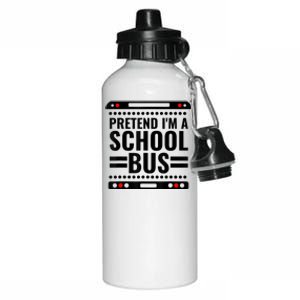 Pretend I'm a School Bus Funny Lazy Halloween Costume Aluminum Water Bottle