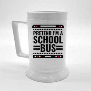 Pretend I'm a School Bus Funny Lazy Halloween Costume Beer Stein