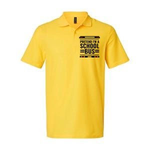 Pretend I'm a School Bus Funny Lazy Halloween Costume Softstyle Adult Sport Polo