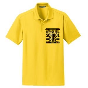 Pretend I'm a School Bus Funny Lazy Halloween Costume Dry Zone Grid Polo