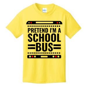 Pretend I'm a School Bus Funny Lazy Halloween Costume Kids T-Shirt