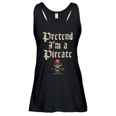 Pretend I'm A Pirate Costume Party Funny Halloween Pirate Ladies Essential Flowy Tank