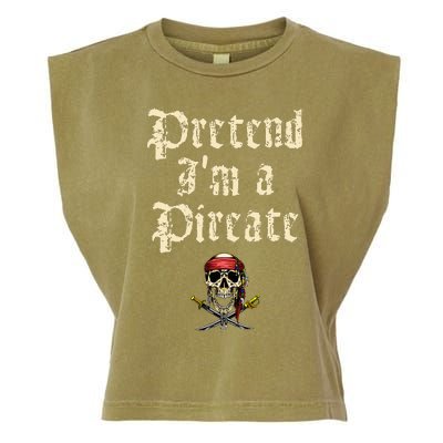 Pretend I'm A Pirate Costume Party Funny Halloween Pirate Garment-Dyed Women's Muscle Tee