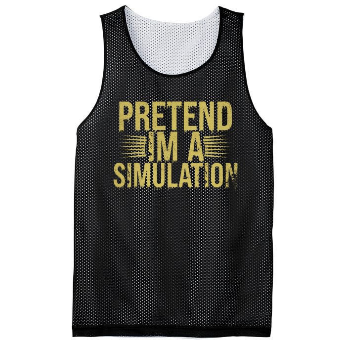 Pretend IM A Simulation Easy Halloween Mesh Reversible Basketball Jersey Tank