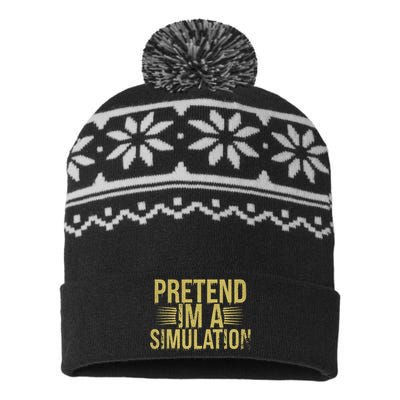 Pretend IM A Simulation Easy Halloween USA-Made Snowflake Beanie