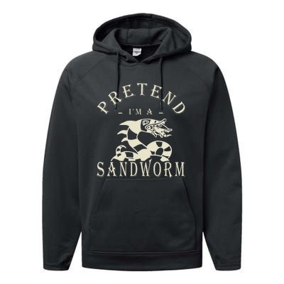 Pretend IM A Sandworm Funny Halloween Party Costume Gift Performance Fleece Hoodie