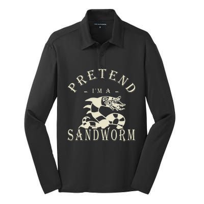 Pretend IM A Sandworm Funny Halloween Party Costume Gift Silk Touch Performance Long Sleeve Polo