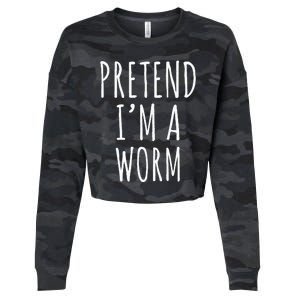 Pretend Im A Worm Simple Easy Halloween Costume Cropped Pullover Crew