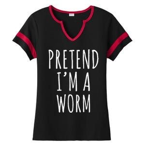 Pretend Im A Worm Simple Easy Halloween Costume Ladies Halftime Notch Neck Tee