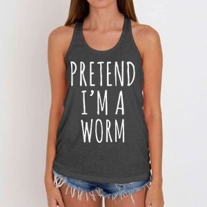 Pretend Im A Worm Simple Easy Halloween Costume Women's Knotted Racerback Tank