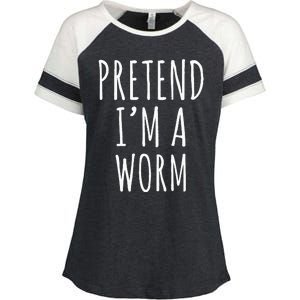 Pretend Im A Worm Simple Easy Halloween Costume Enza Ladies Jersey Colorblock Tee