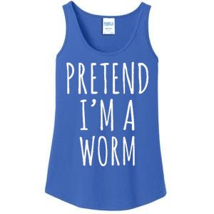 Pretend Im A Worm Simple Easy Halloween Costume Ladies Essential Tank