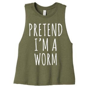 Pretend Im A Worm Simple Easy Halloween Costume Women's Racerback Cropped Tank