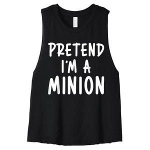 Pretend IM A Minion Costume Party Funny Halloween Minion Women's Racerback Cropped Tank