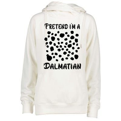 Pretend Im A Dalmatian Funny Halloween Lazy Dalmatian Womens Funnel Neck Pullover Hood