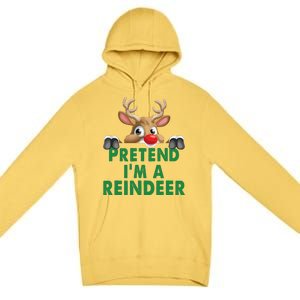 Pretend Im A Reindeer Easy Christmas Costume Premium Pullover Hoodie