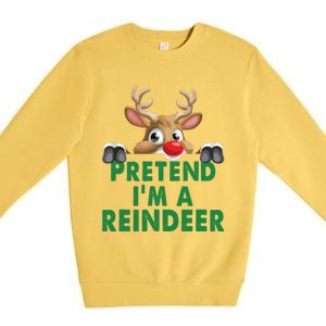 Pretend Im A Reindeer Easy Christmas Costume Premium Crewneck Sweatshirt