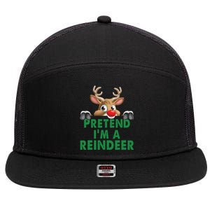 Pretend Im A Reindeer Easy Christmas Costume 7 Panel Mesh Trucker Snapback Hat