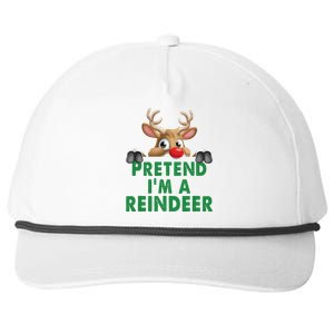 Pretend Im A Reindeer Easy Christmas Costume Snapback Five-Panel Rope Hat