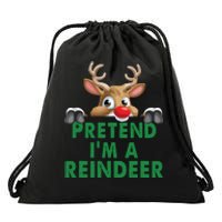 Pretend Im A Reindeer Easy Christmas Costume Drawstring Bag