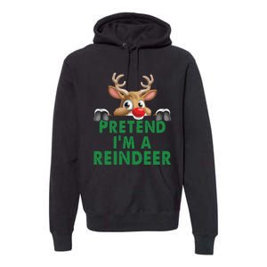 Pretend Im A Reindeer Easy Christmas Costume Premium Hoodie