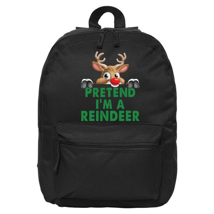 Pretend Im A Reindeer Easy Christmas Costume 16 in Basic Backpack