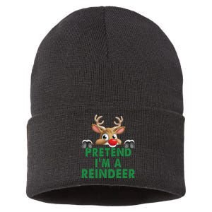 Pretend Im A Reindeer Easy Christmas Costume Sustainable Knit Beanie