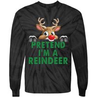 Pretend Im A Reindeer Easy Christmas Costume Tie-Dye Long Sleeve Shirt