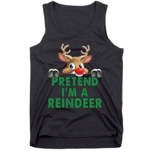 Pretend Im A Reindeer Easy Christmas Costume Tank Top