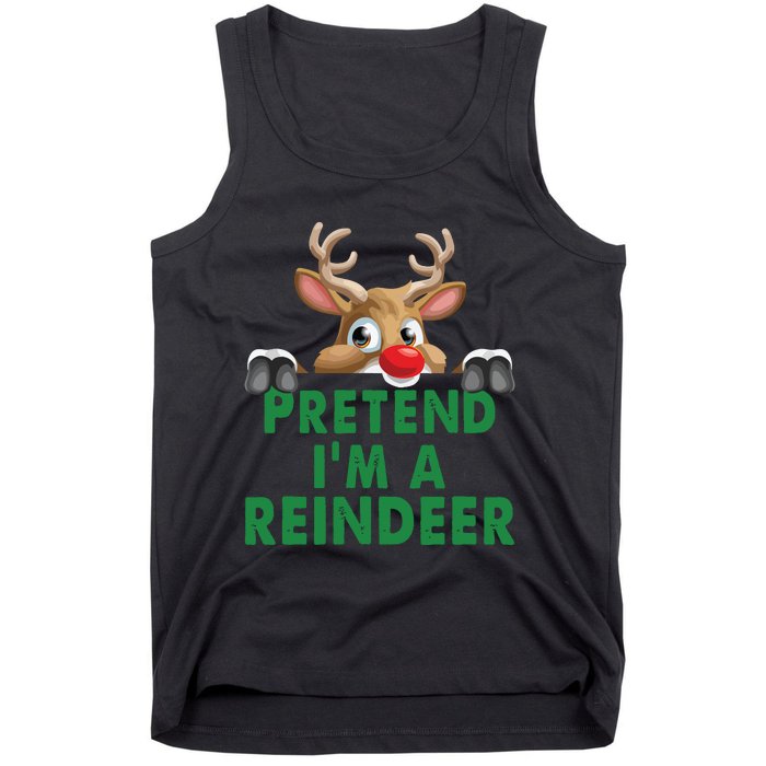 Pretend Im A Reindeer Easy Christmas Costume Tank Top