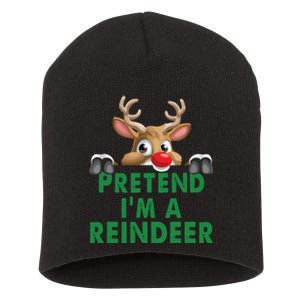 Pretend Im A Reindeer Easy Christmas Costume Short Acrylic Beanie