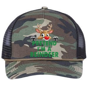 Pretend Im A Reindeer Easy Christmas Costume Retro Rope Trucker Hat Cap