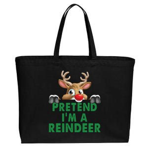 Pretend Im A Reindeer Easy Christmas Costume Cotton Canvas Jumbo Tote