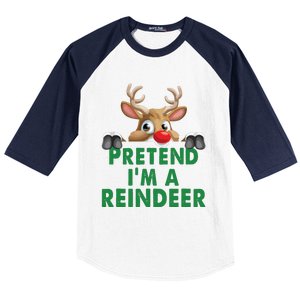 Pretend Im A Reindeer Easy Christmas Costume Baseball Sleeve Shirt