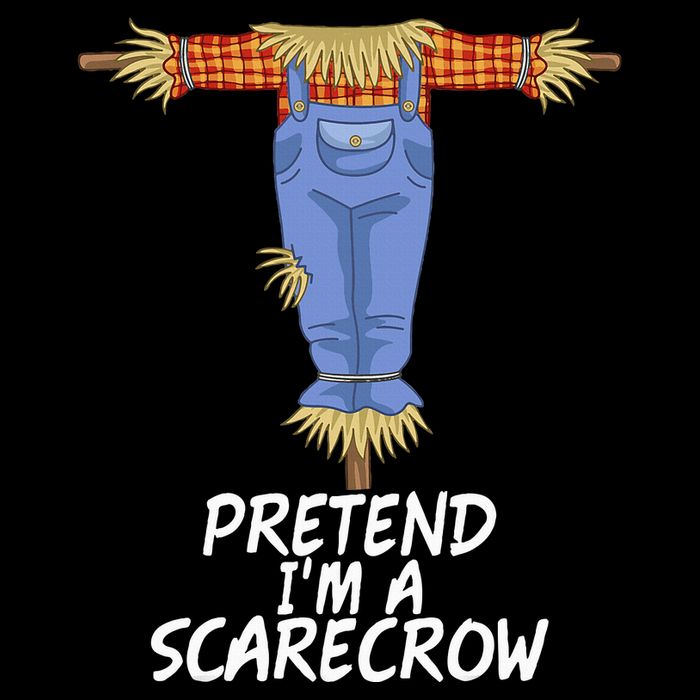 Pretend IM A Scarecrow Funny Lazy Halloween Costume Button