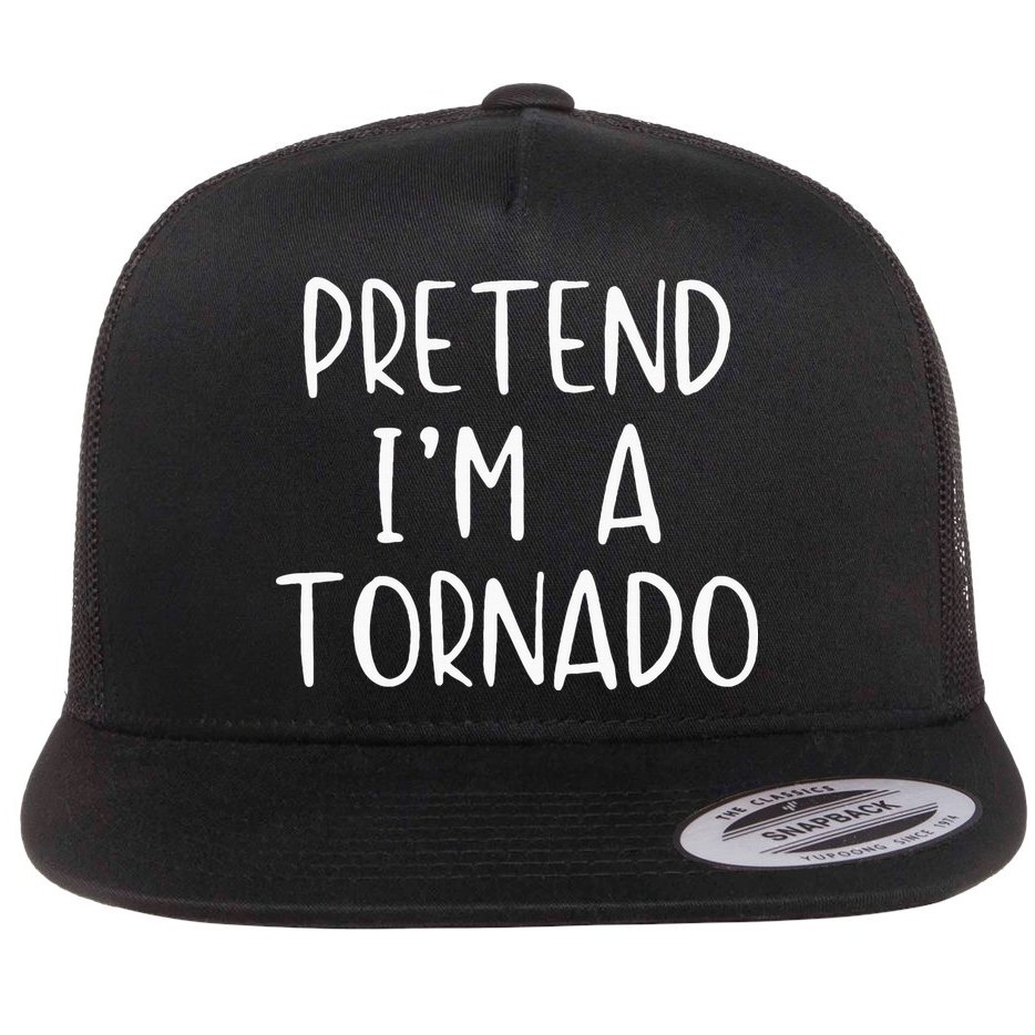 Pretend IM A Tornado Costume Halloween Simple Funny Weather Flat Bill Trucker Hat