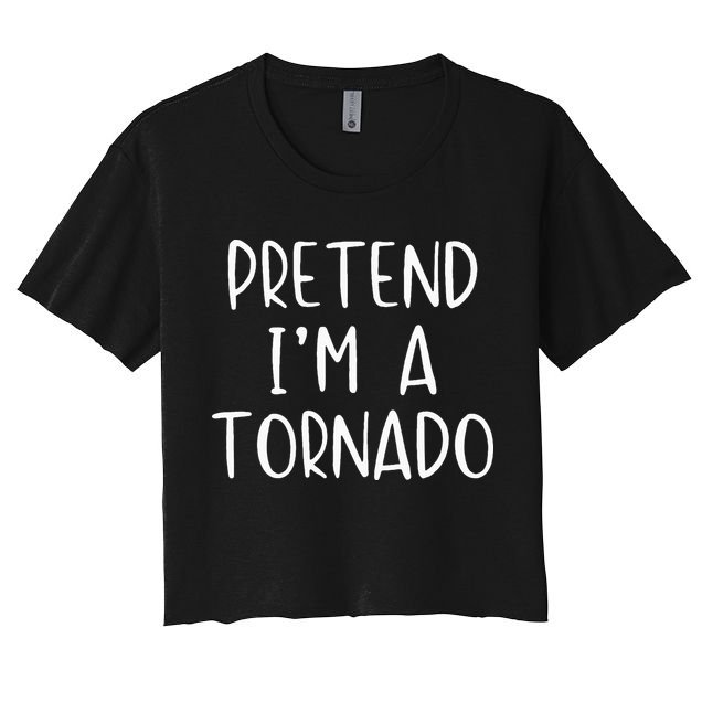 Pretend IM A Tornado Costume Halloween Simple Funny Weather Crop Top