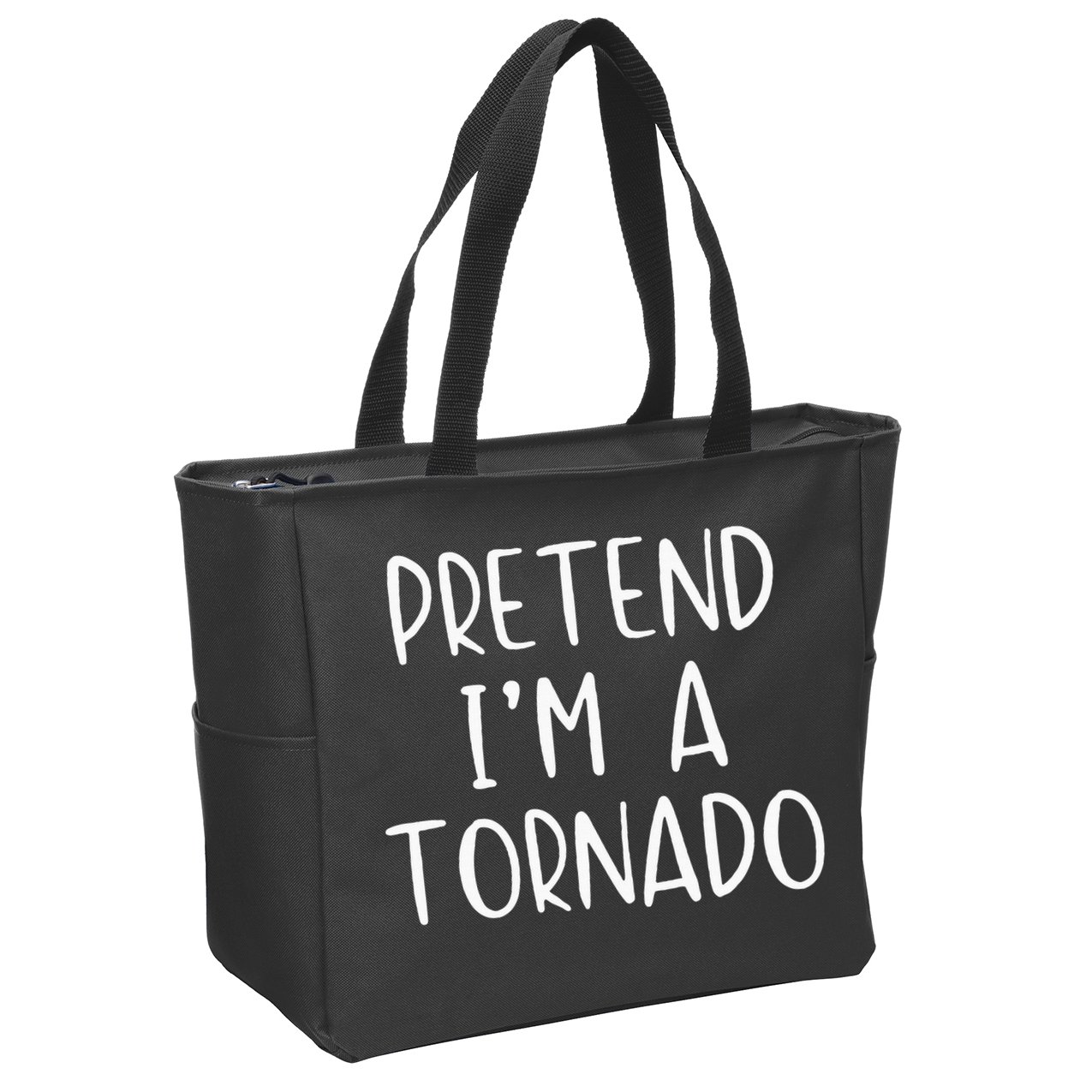 Pretend IM A Tornado Costume Halloween Simple Funny Weather Zip Tote Bag