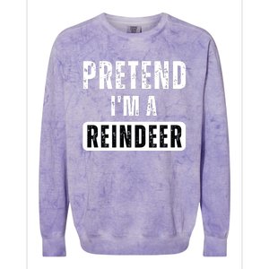 Pretend Im A Reindeer Easy Christmas Costume Colorblast Crewneck Sweatshirt