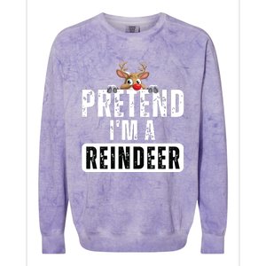 Pretend Im A Reindeer Easy Christmas Costume Colorblast Crewneck Sweatshirt