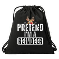 Pretend Im A Reindeer Easy Christmas Costume Drawstring Bag