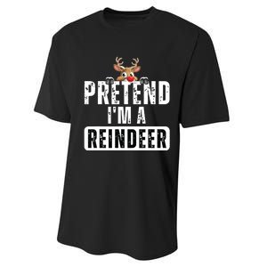 Pretend Im A Reindeer Easy Christmas Costume Performance Sprint T-Shirt