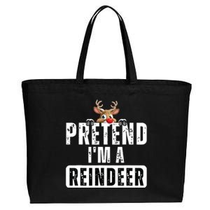 Pretend Im A Reindeer Easy Christmas Costume Cotton Canvas Jumbo Tote