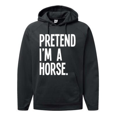 Pretend Im A Horse Funny Halloween Party Costume Performance Fleece Hoodie