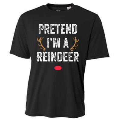 Pretend Im A Reindeer Funny Lazy Christmas Costume Cooling Performance Crew T-Shirt