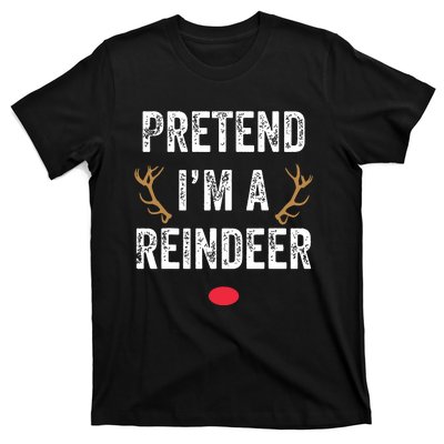 Pretend Im A Reindeer Funny Lazy Christmas Costume T-Shirt