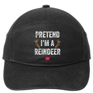 Pretend Im A Reindeer Funny Lazy Christmas Costume 7-Panel Snapback Hat